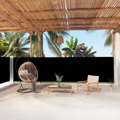 vidaXL Auvent latéral rétractable Noir 160x1000 cm 318030
