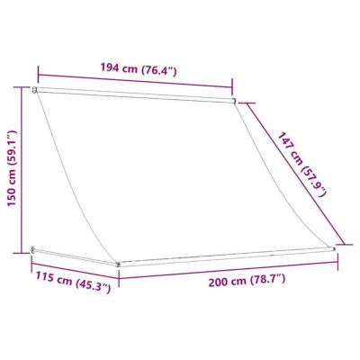 vidaXL Auvent Rétractable 200x150 cm Anthracite Store Abri Soleil Jardin 143759