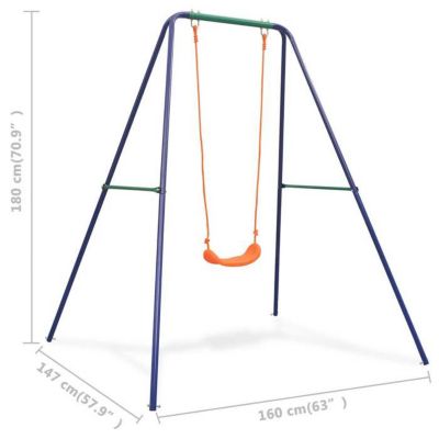 Balançoire en métal 3 places pour enfants,charge 200 kg,Sécurité des