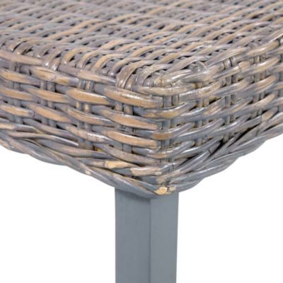 vidaXL Banc 110 cm Gris Rotin naturel kubu et bois de manguier massif