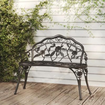 vidaXL Banc de jardin 100 cm Aluminium coulé Noir 317740