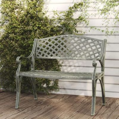 vidaXL Banc de jardin 102 cm Aluminium coulé Vert 317745