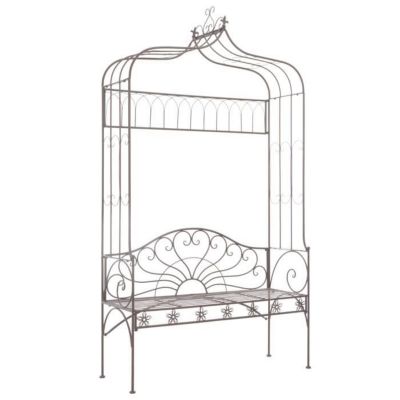 vidaXL Banc de jardin 122 cm Fer Marron antique