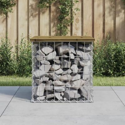 vidaXL Banc de jardin design gabion 43x44x42 cm bois de pin imprégné 834337