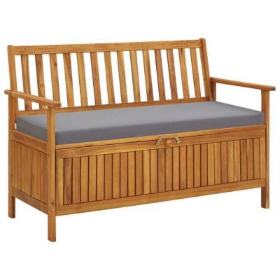vidaXL Banc de Rangement de Jardin Banc de Stockage Coffre de Rangement Entrée Couloir Intérieur Extérieur 120 cm Bois 310276