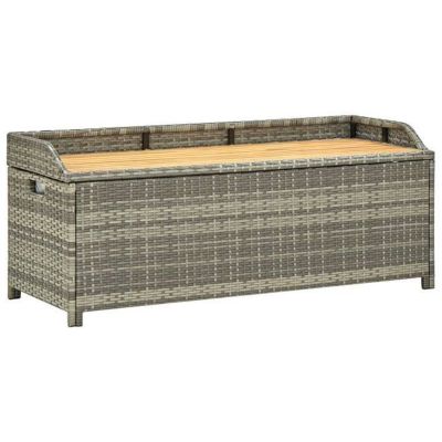 vidaXL Banc de Rangement de Jardin Coffre de Rangement d'Extérieur Banc de Rangement Stockage Arrière-cour 120 cm Résine 46481