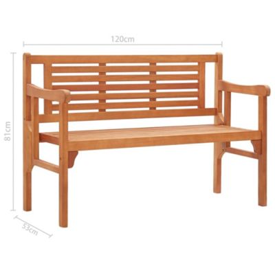 vidaXL Banc pliable de jardin 120 cm Bois d'eucalyptus solide