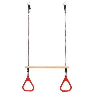 VIDAXL - Barre de trapeze avec anneau - pin massif - multicolore - 58 cm