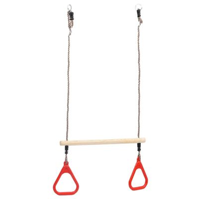 VIDAXL - Barre de trapeze avec anneau - pin massif - multicolore - 58 cm