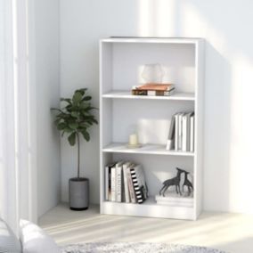 VidaXL Bibliothèque 3 niveaux Blanc 60x24x109 cm Bois d'ingénierie 800864