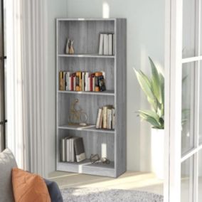 VidaXL Bibliothèque 4 niveaux Sonoma gris 60x24x142 cm 815430