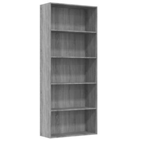 VidaXL Bibliothèque 5 niveaux Sonoma gris 80x30x189 cm 815403