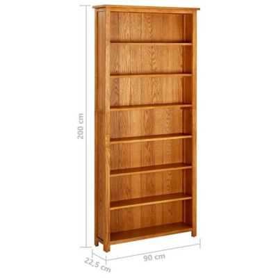 VidaXL Bibliothèque à 7 niveaux 90x22,5x200 cm Bois de chêne massif