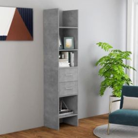 VidaXL Bibliothèque Gris béton 40x35x180 cm Aggloméré