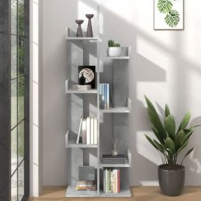 VidaXL Bibliothèque Gris béton 48x25,5x140 cm Aggloméré