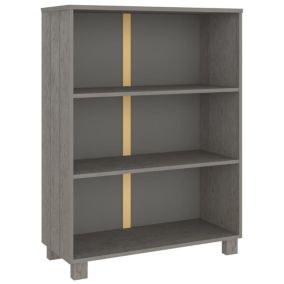VidaXL Bibliothèque HAMAR Gris clair 85x35x112 cm Bois de pin massif 340487