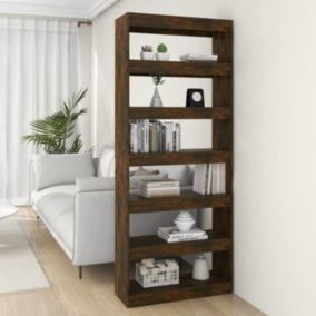 VidaXL Bibliothèque-Séparateur de pièce Chêne fumé 80x30x198 cm