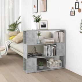 VidaXL Bibliothèque-Séparateur de pièce Gris béton 100x24x94 cm