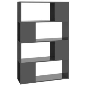 VidaXL Bibliothèque-Séparateur de pièce Gris brillant 80x24x124,5 cm