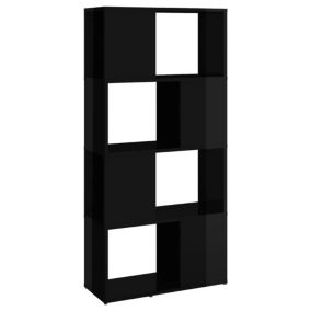 VidaXL Bibliothèque-Séparateur de pièce Noir brillant 60x24x124,5 cm