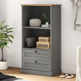VidaXL Bibliothèque VIGO gris 60x35x114,5 cm bois massif de pin 353186