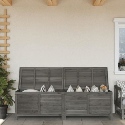 vidaXL Boîte de rangement de jardin anthracite bois massif de sapin 364762