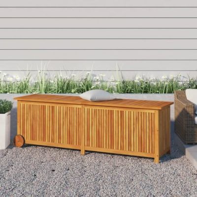 vidaXL Boîte de rangement de jardin avec roues 150x50x58cm bois acacia 319713