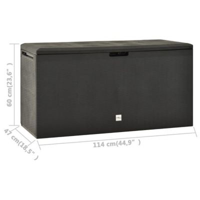 vidaXL Boîte de Rangement de Jardin Coffre de Stockage Boîte de Stockage Coffre de Rangement Extérieur Patio Terrasse 49446