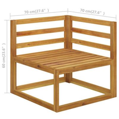 vidaXL Bois d'Acacia Solide Salon de Jardin 6 pcs avec Coussin Meubles de Terrasse Mobilier de Patio Meubles d'Extérieur 3057624
