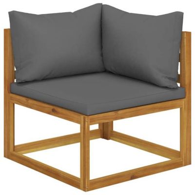 vidaXL Bois d'Acacia Solide Salon de Jardin 6 pcs avec Coussin Meubles de Terrasse Mobilier de Patio Meubles d'Extérieur 3057624