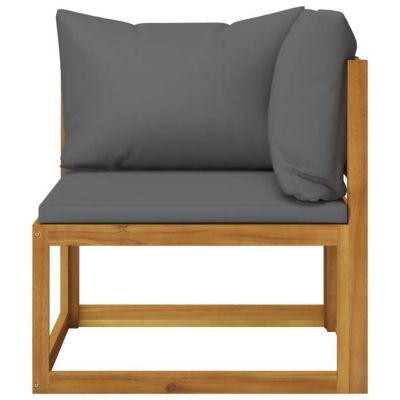 vidaXL Bois d'Acacia Solide Salon de Jardin 6 pcs avec Coussin Meubles de Terrasse Mobilier de Patio Meubles d'Extérieur 3057624