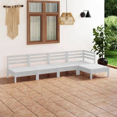 vidaXL Bois de Pin Massif Salon de Jardin 5 pcs Mobilier de Patio Ensemble de Meubles d'Extérieur Meubles de Terrasse 3082658
