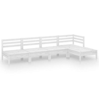 vidaXL Bois de Pin Massif Salon de Jardin 5 pcs Mobilier de Patio Ensemble de Meubles d'Extérieur Meubles de Terrasse 3082658
