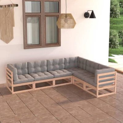 VidaXL Salon De Jardin 3 Pièces Avec Coussins Blanc Crème Bois Massif - La Poste