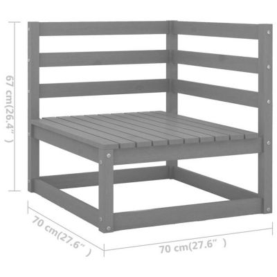 vidaXL Bois de Pin Massif Salon de Jardin 9 pcs Ensemble de Meubles de Terrasse Mobilier de Patio Meubles d'Extérieur 3075846