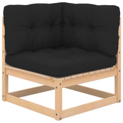 vidaXL Bois de Pin Solide Salon de Jardin 4 pcs avec Coussins Ensemble de Meubles d'Extérieur Meubles de Terrasse Mobilier 3083742