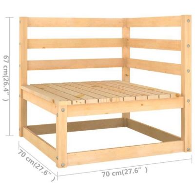 vidaXL Bois de Pin Solide Salon de Jardin 4 pcs avec Coussins Ensemble de Meubles d'Extérieur Meubles de Terrasse Mobilier 3083742