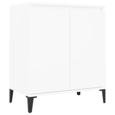 vidaXL Buffet, Armoire avec 2 Portes, Meuble de Rangement, Organisateur de Salle de Séjour Salon, Industriel, Blanc Bois 806076