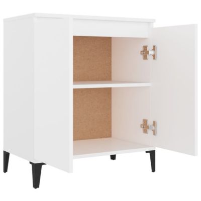 vidaXL Buffet, Armoire avec 2 Portes, Meuble de Rangement, Organisateur de Salle de Séjour Salon, Industriel, Blanc Bois 806076