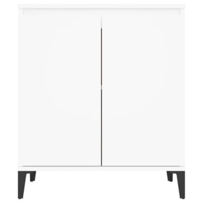 vidaXL Buffet, Armoire avec 2 Portes, Meuble de Rangement, Organisateur de Salle de Séjour Salon, Industriel, Blanc Bois 806076