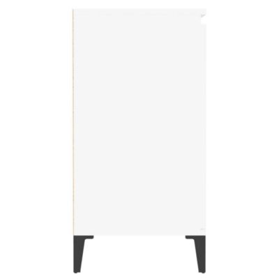 vidaXL Buffet, Armoire avec 2 Portes, Meuble de Rangement, Organisateur de Salle de Séjour Salon, Industriel, Blanc Bois 806076
