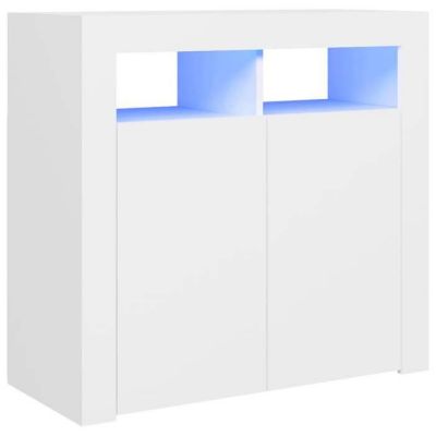 vidaXL Buffet avec Lumières LED, Meuble de Rangement, Armoire de Rangement, Organisateur de Salon Salle de Séjour Intérieur, 80432