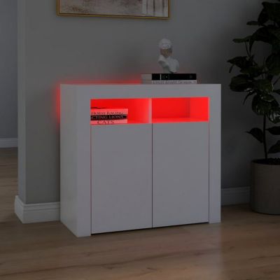 vidaXL Buffet avec Lumières LED, Meuble de Rangement, Armoire de Rangement, Organisateur de Salon Salle de Séjour Intérieur, 80432
