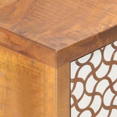 vidaXL Buffet avec motif imprimé 90x30x70 cm Bois de manguier massif