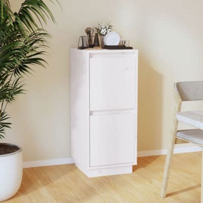 vidaXL Buffet Blanc 31,5x34x75 cm Bois massif de pin