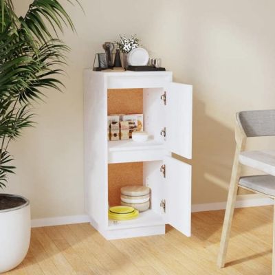 vidaXL Buffet Blanc 31,5x34x75 cm Bois massif de pin