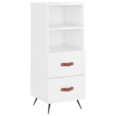 vidaXL Buffet Blanc brillant 34,5x34x90 cm Bois d'ingénierie 828638