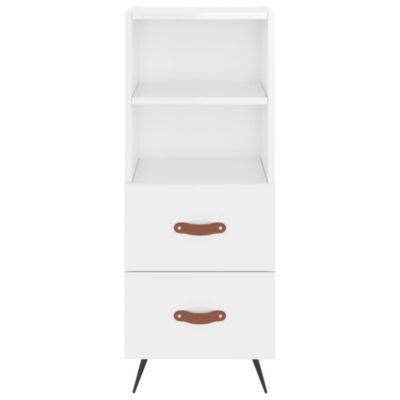 vidaXL Buffet Blanc brillant 34,5x34x90 cm Bois d'ingénierie 828638