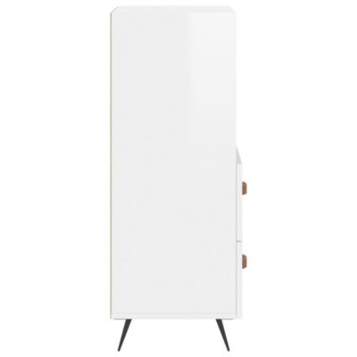 vidaXL Buffet Blanc brillant 34,5x34x90 cm Bois d'ingénierie 828638