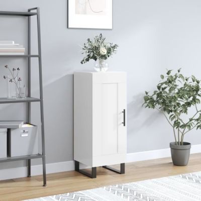 vidaXL Buffet Blanc brillant 34,5x34x90 cm Bois d'ingénierie 830470